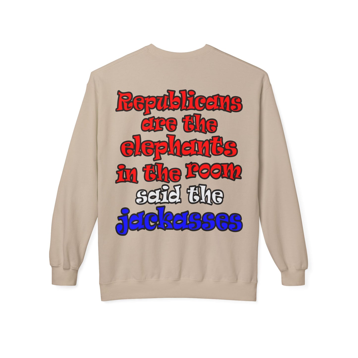 donkeys and elephants - Unisex Midweight Softstyle Fleece Crewneck Sweatshirt