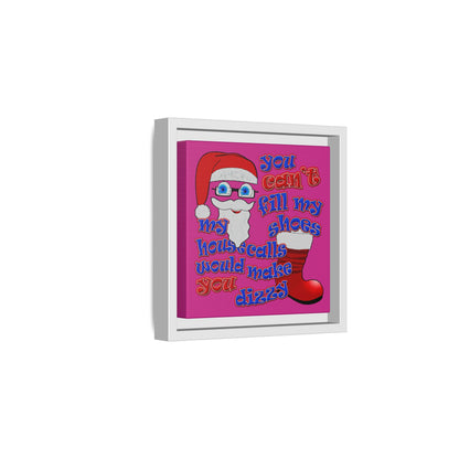 santa's shoes - framed canvas art (pink)