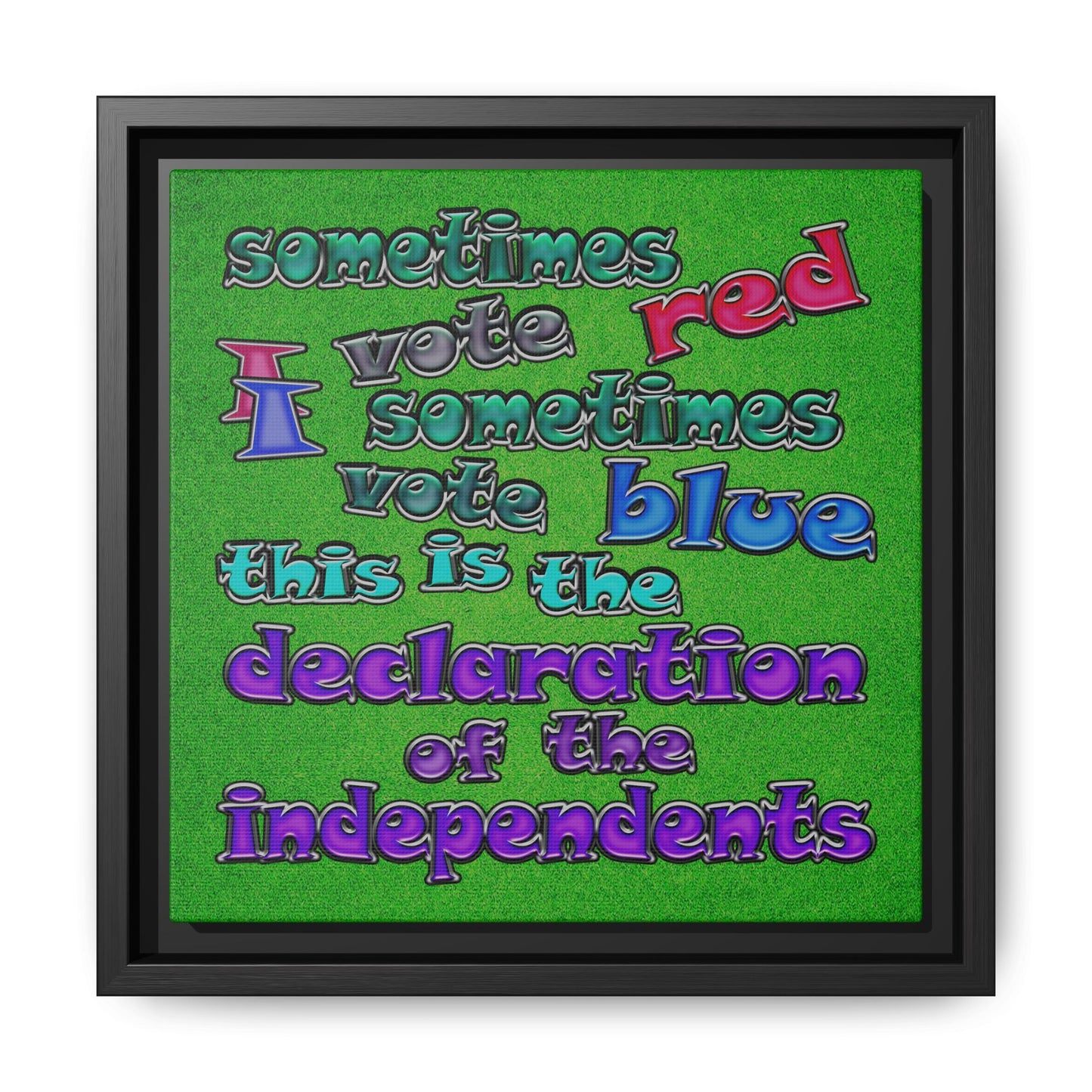 declaration of the independents - framed canvas art (green turf)