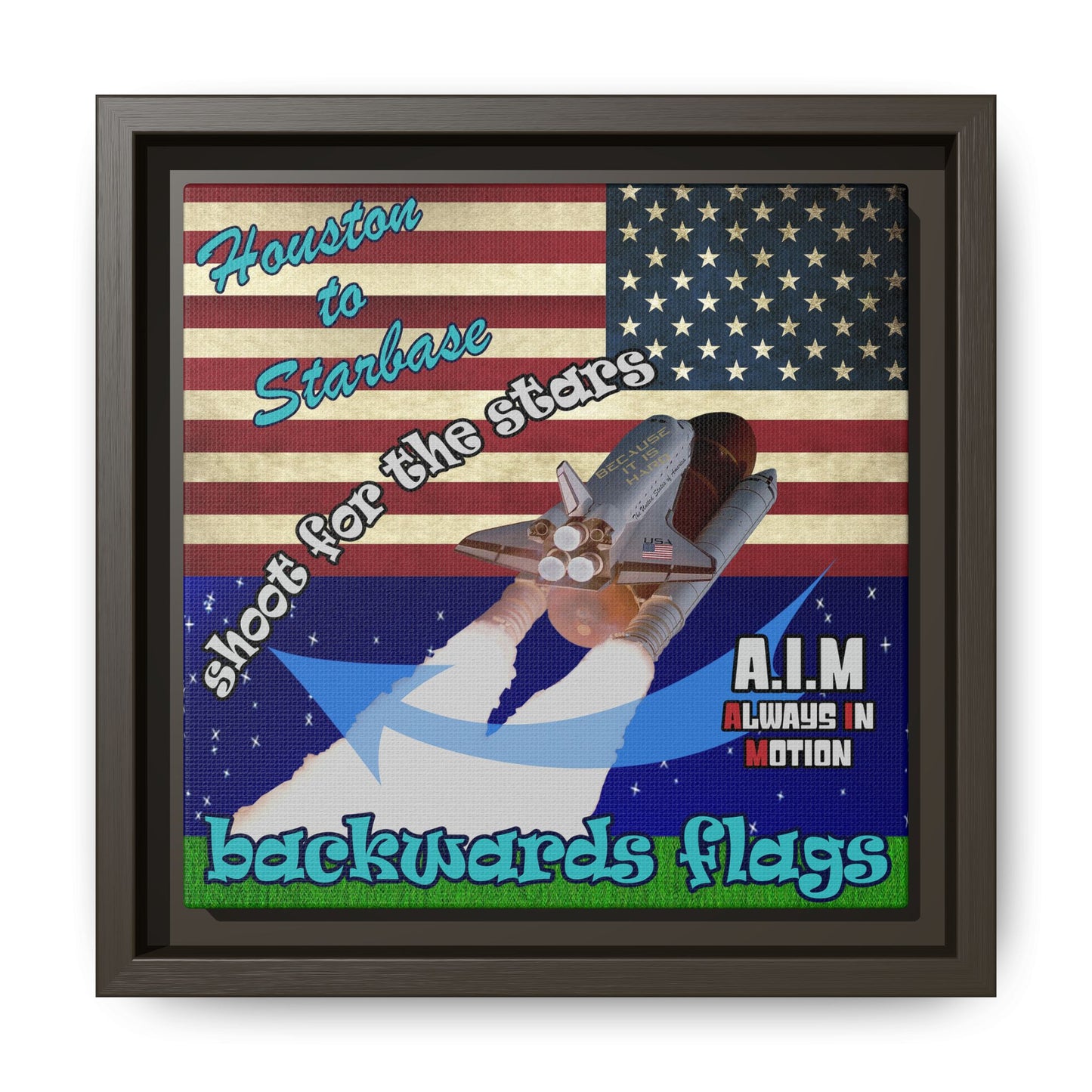 shoot for the stars - framed canvas art ('snoops' background)