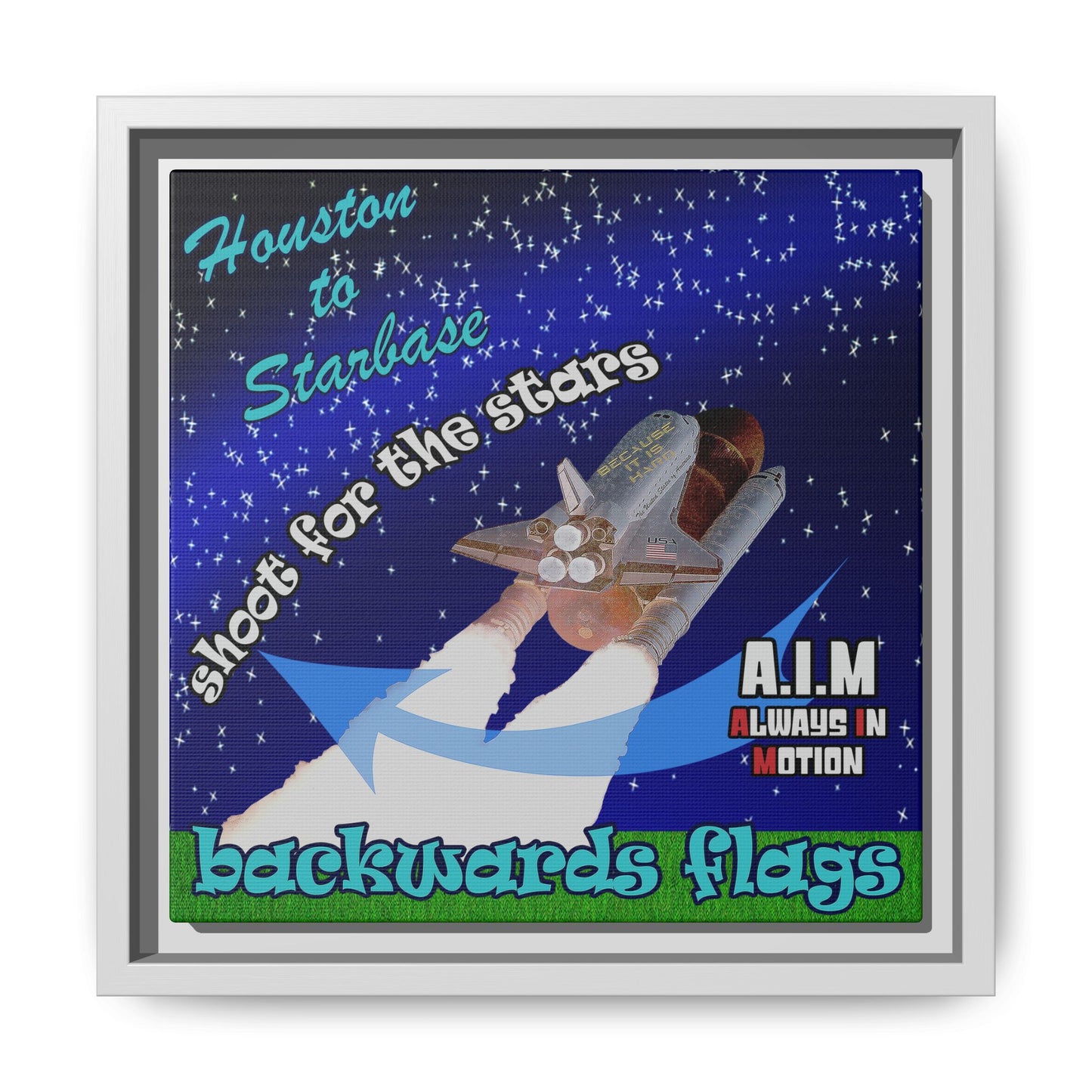 shoot for the stars - framed canvas art ('snoops' background)