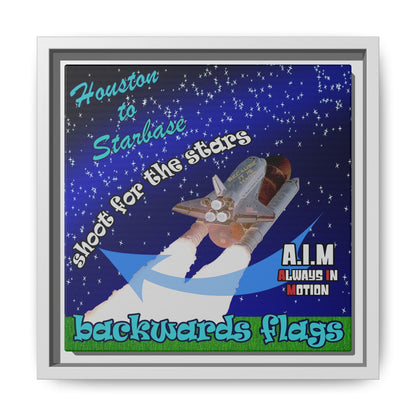 shoot for the stars - framed canvas art ('snoops' background)