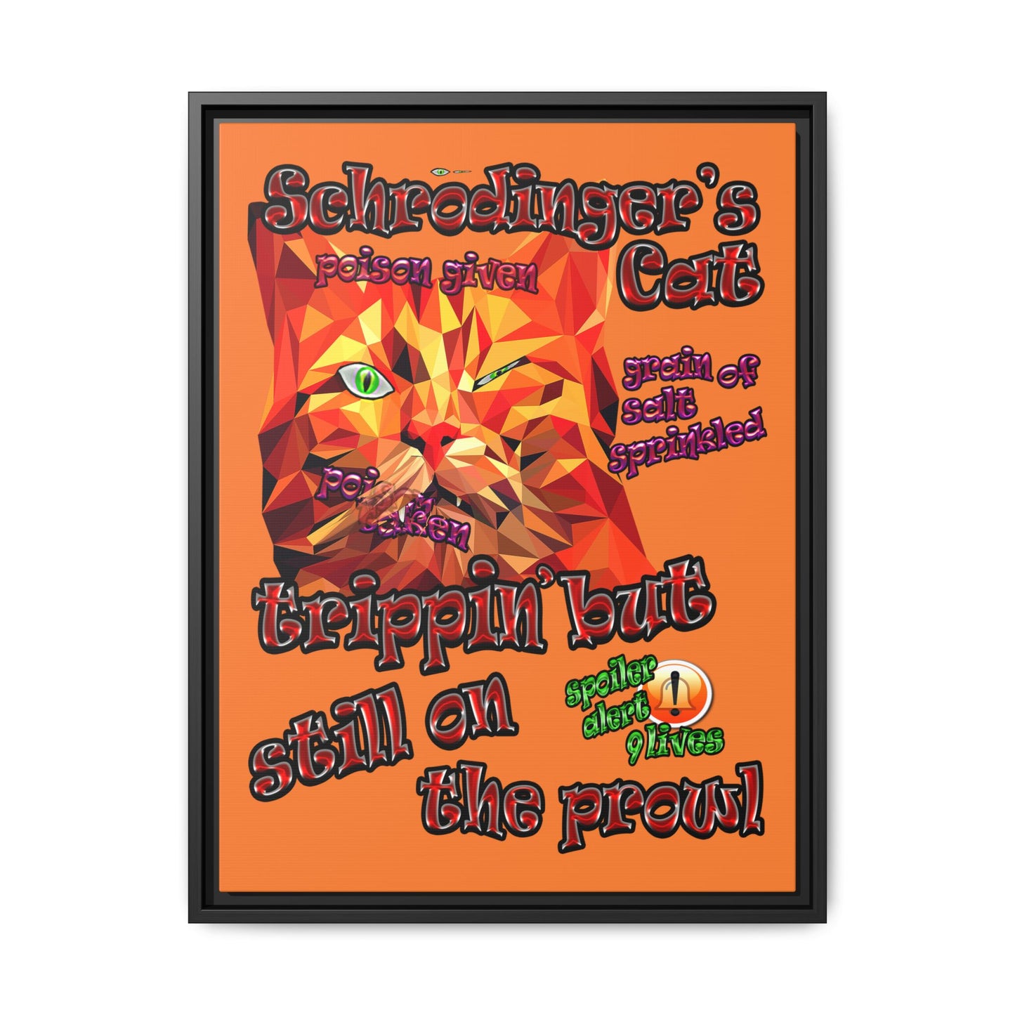 schrodinger's cat - framed canvas art (crusta)