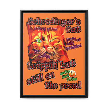 schrodinger's cat - framed canvas art (crusta)