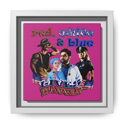 rw&b lives matter - framed canvas art (pink)
