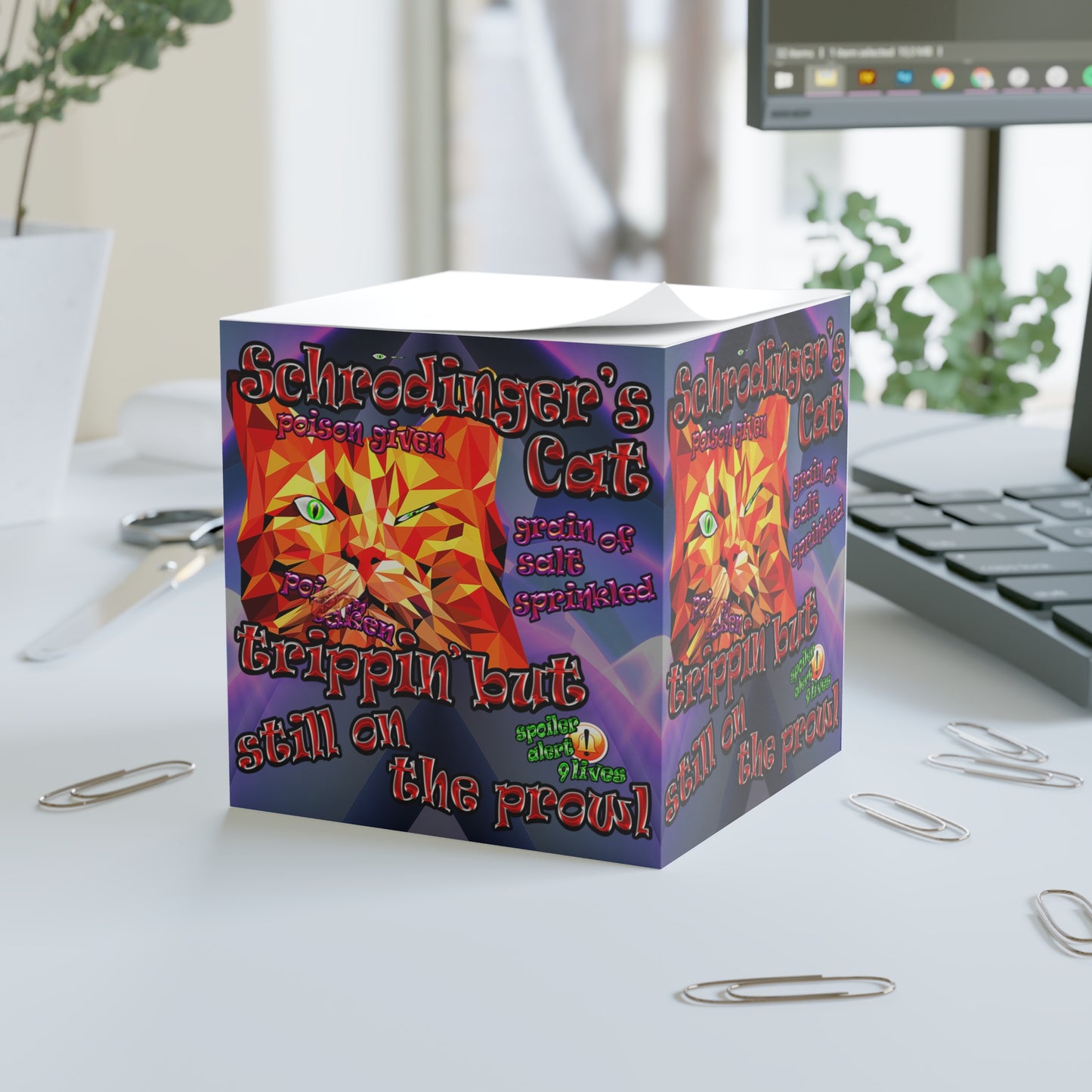 schrodinger's cat - note cube (grey-pink wave)