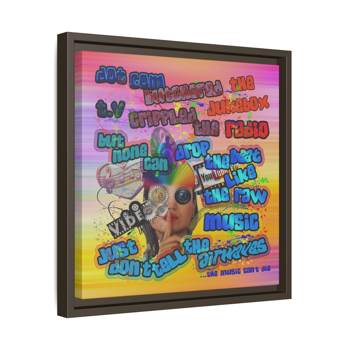 drop the beat - framed canvas art (color blur)