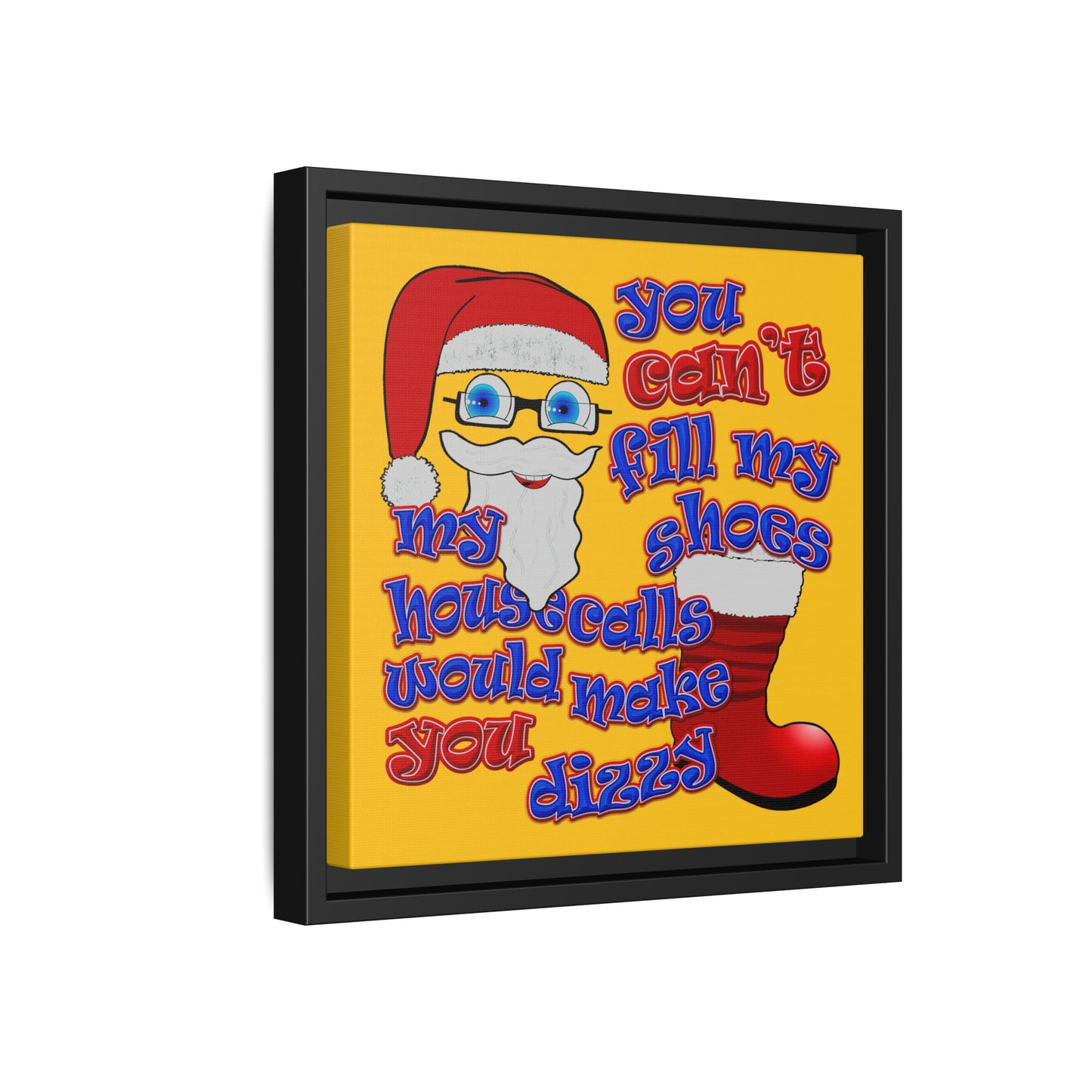 santa's shoes - framed canvas art (yellow)
