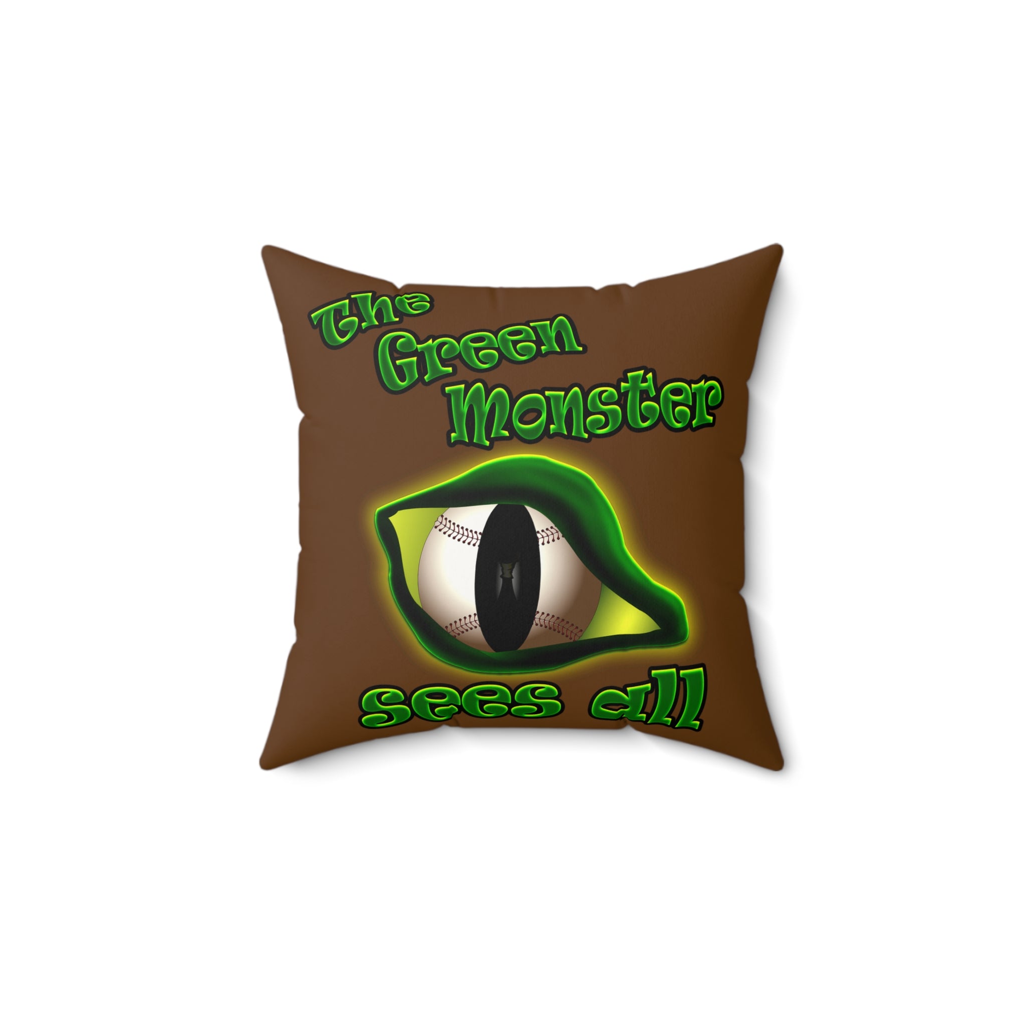 green monster - Faux Suede Square Pillow - (brown)