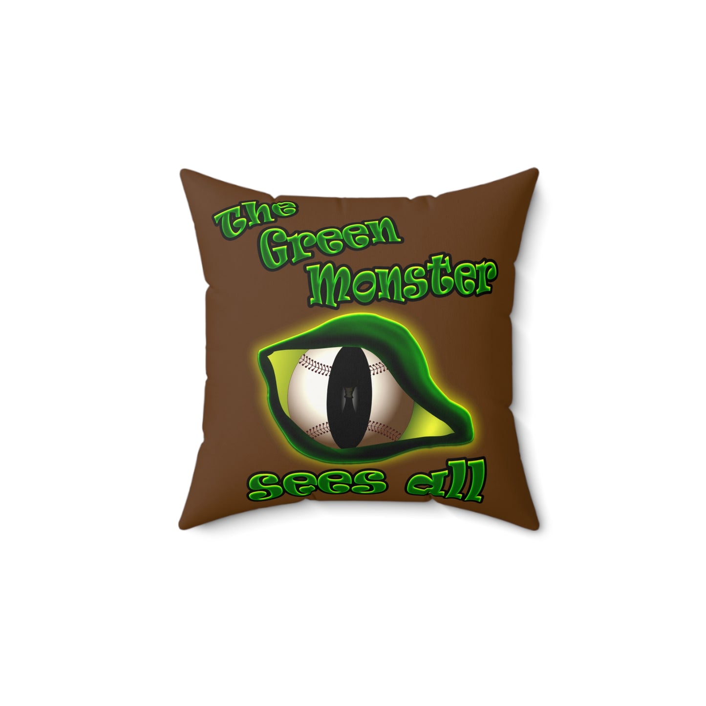 green monster - Faux Suede Square Pillow - (brown)