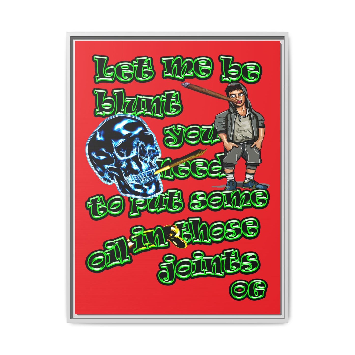 og - framed canvas art (red)