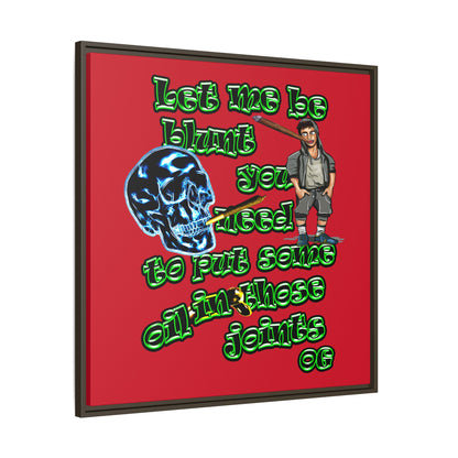 og - framed canvas art (dark red)