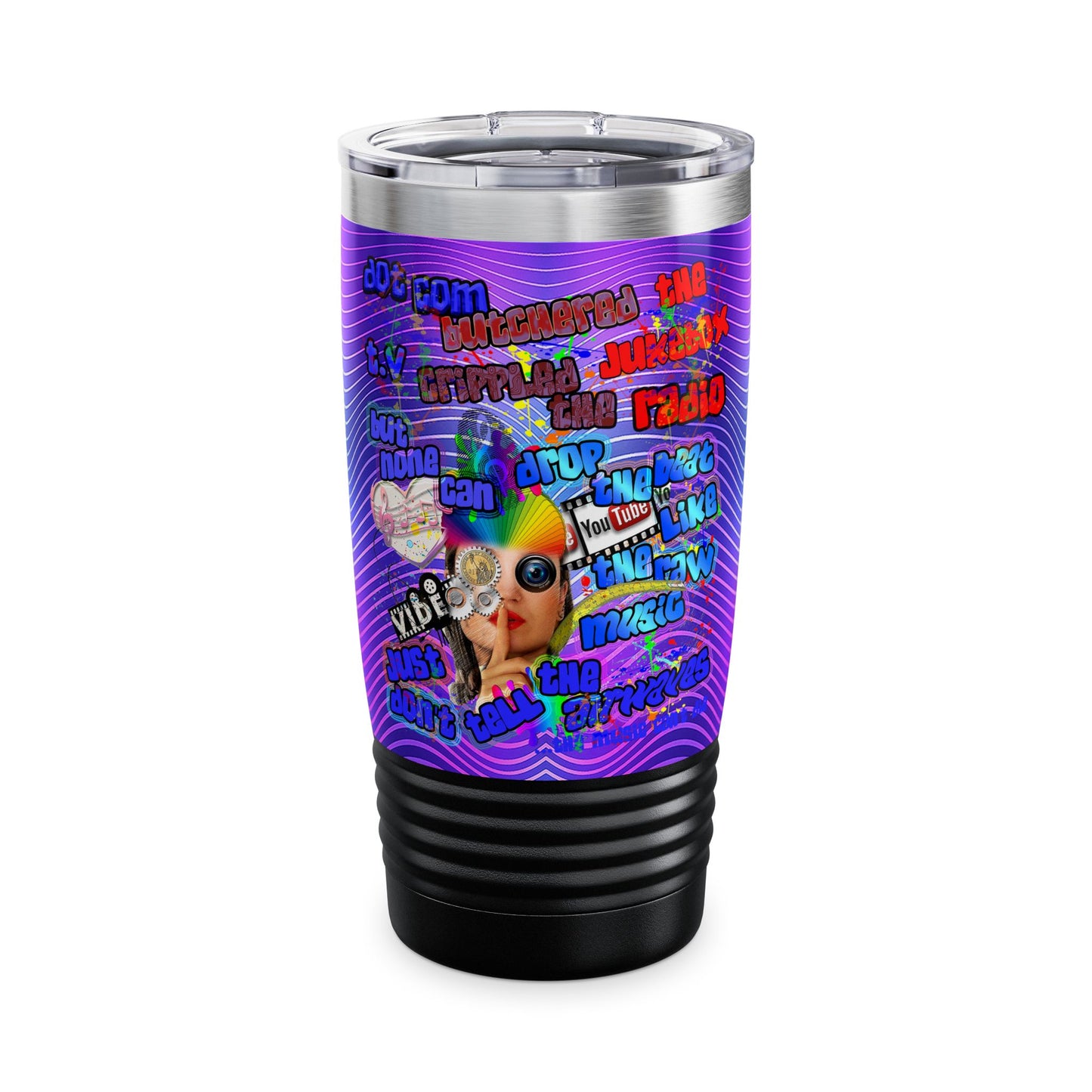 drop the beat - Ringneck Tumbler, 20oz  (purple wave)