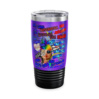 drop the beat - Ringneck Tumbler, 20oz  (purple wave)