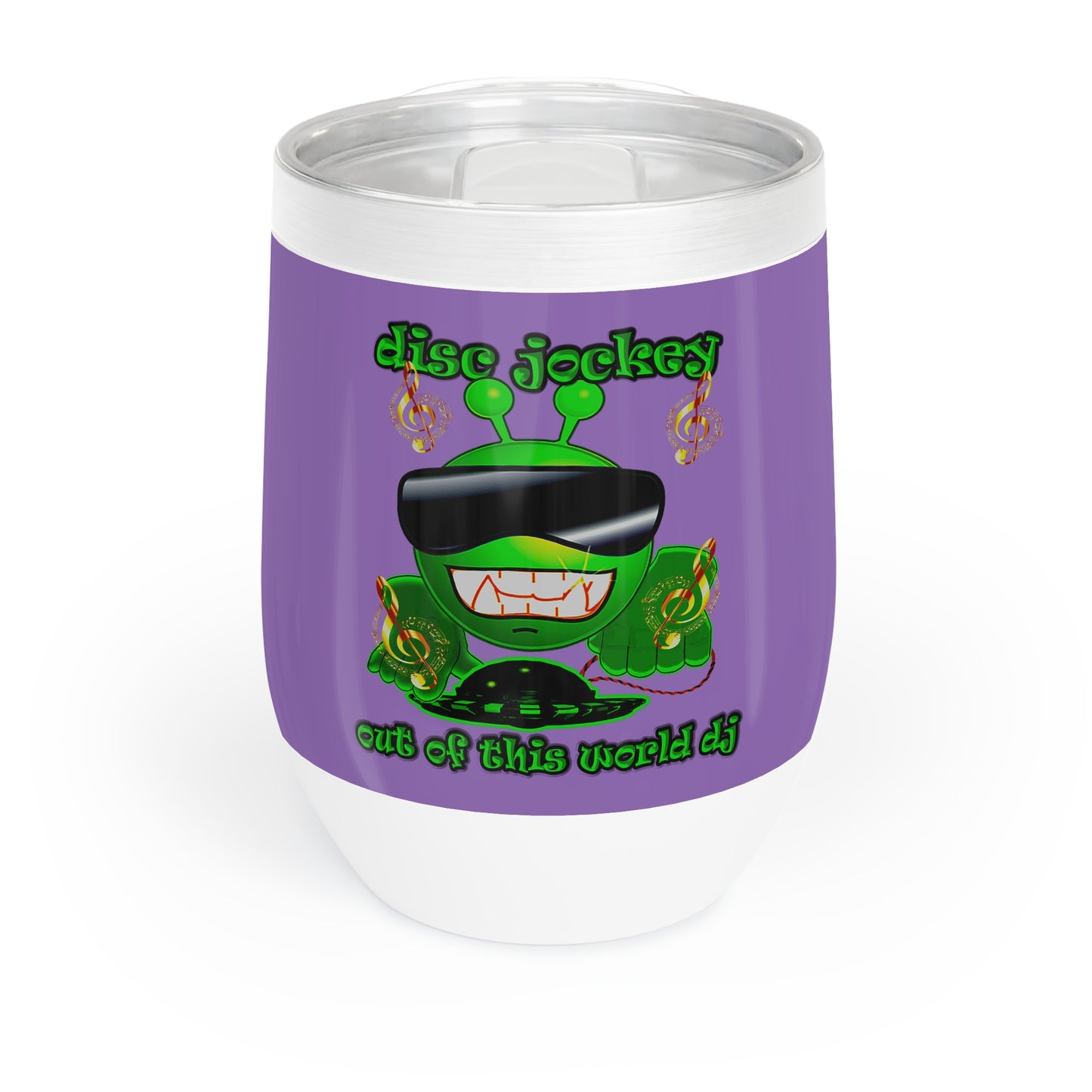 disc jockey - Chill Wine Tumbler (light purple)