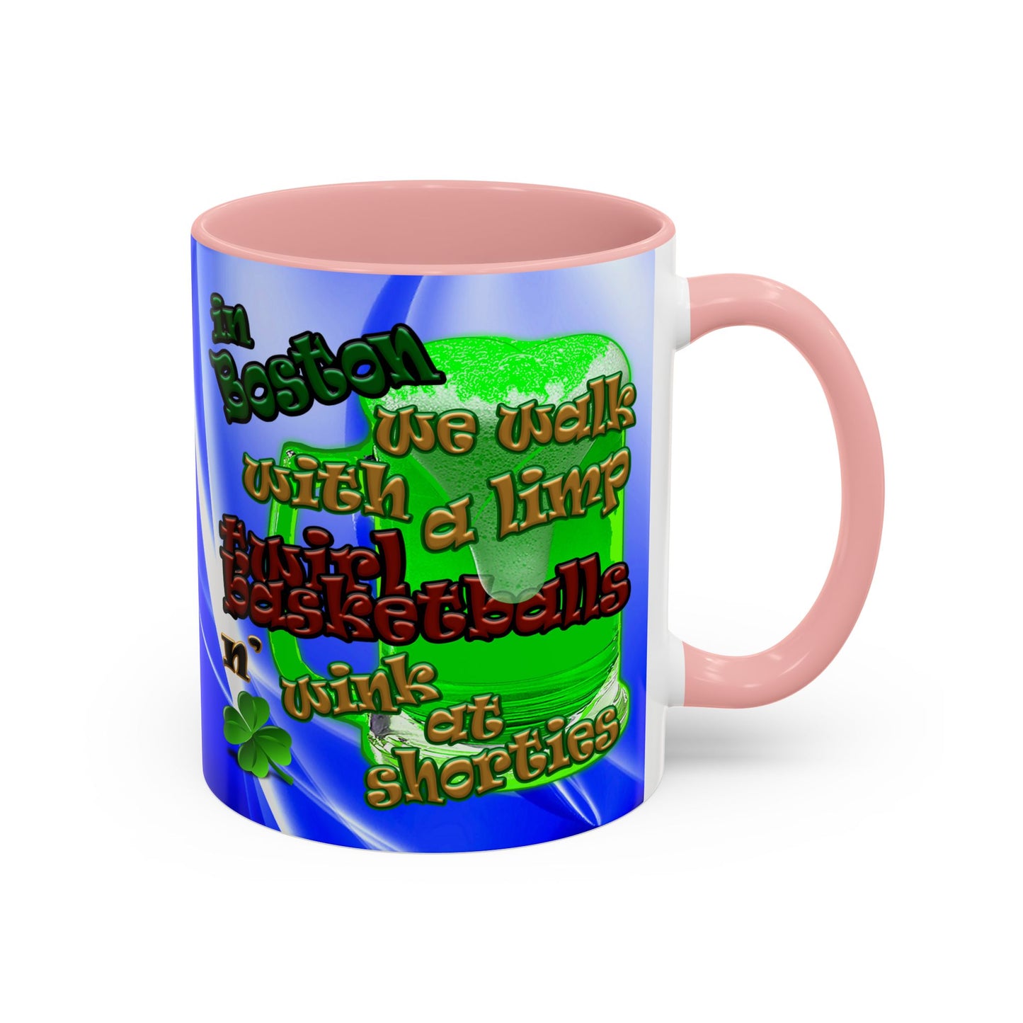 celtics logo - Accent Mug (blue-white wave)