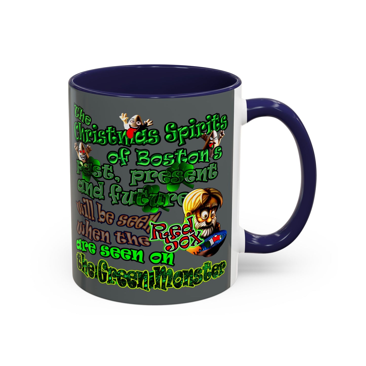christmas spirits of boston - Accent Mug (dark grey)