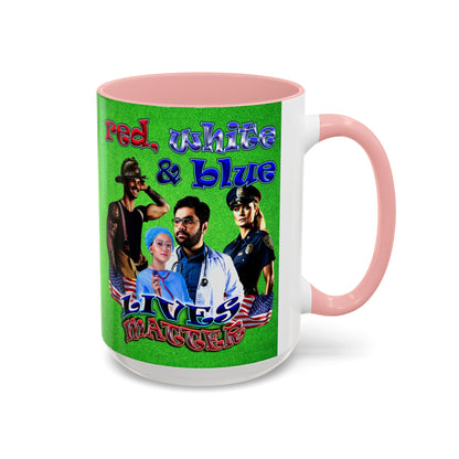 rw&b lives matter - Accent Mug (green turf)