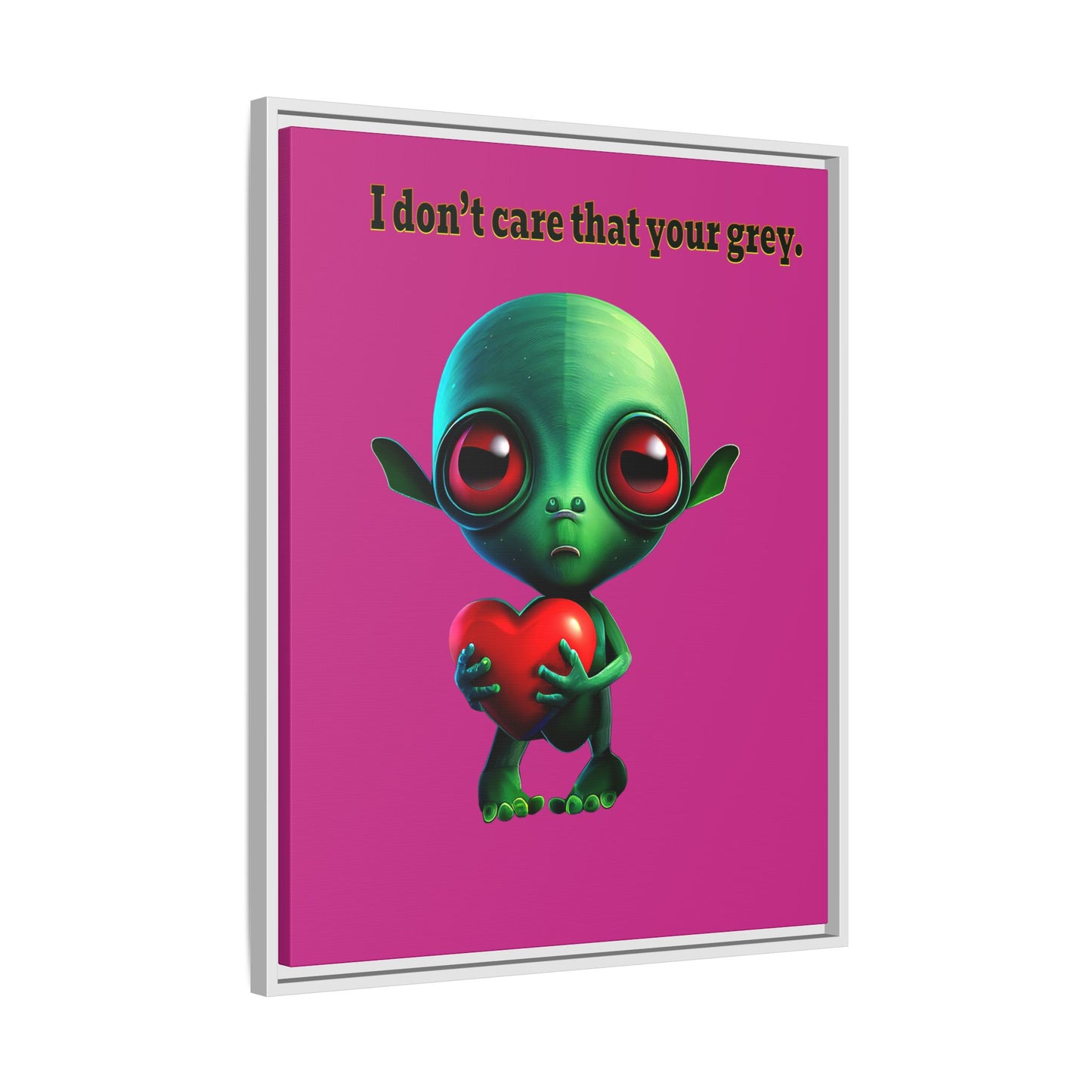 I don't care that your grey - framed canvas art (pink)