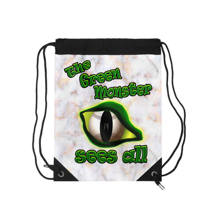 green monster - Drawstring Bag (white marble)