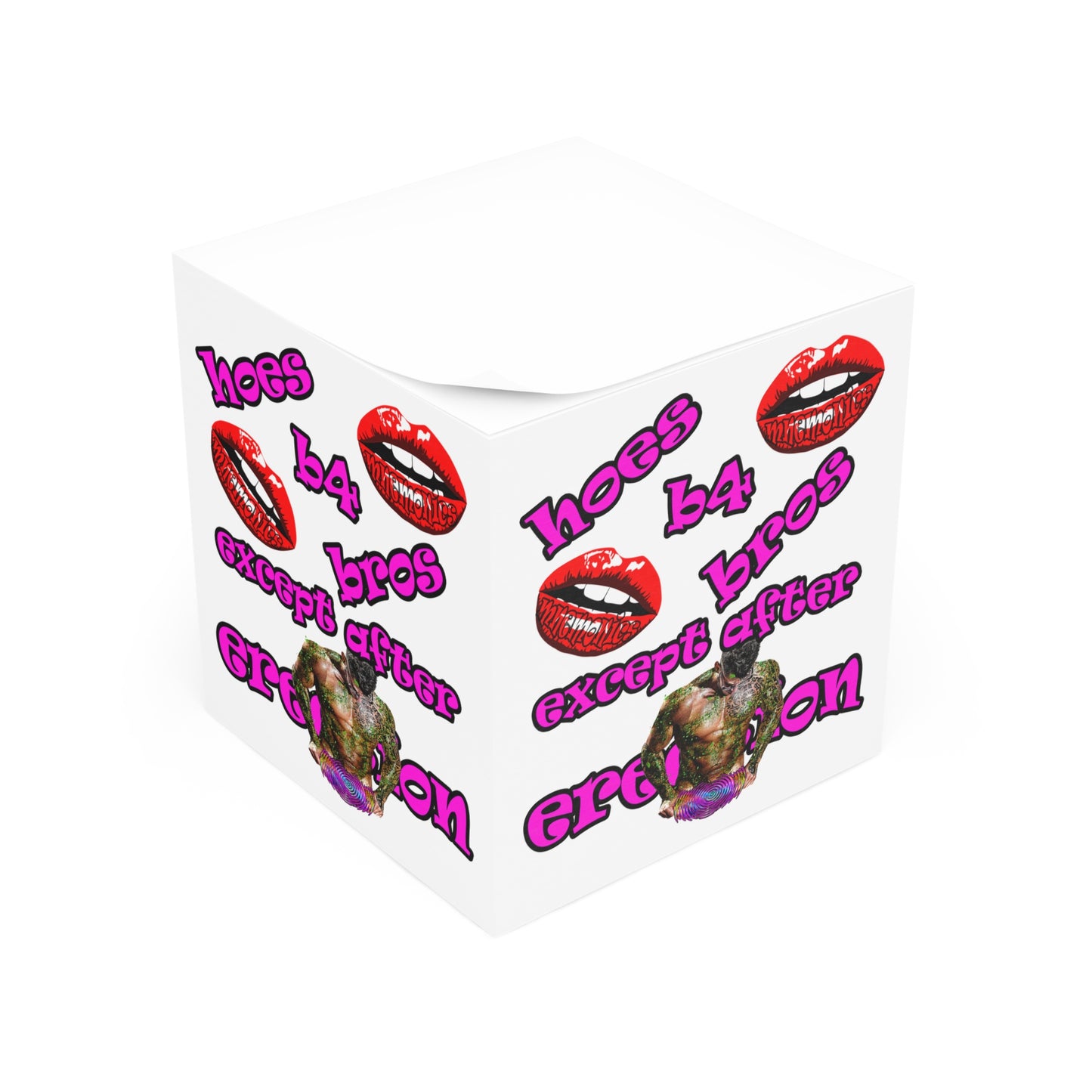 hoes b4 bros - note cube (white)