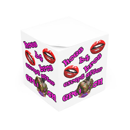 hoes b4 bros - note cube (white)