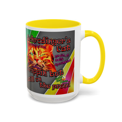 schrodinger's cat - Accent Mug (rainbow split)