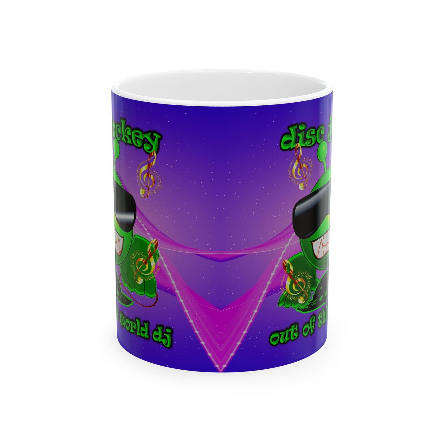 disc jockey - White Mug (purple-pink wave)