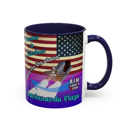 shoot for the stars - Accent Mug (purple-pink wave)