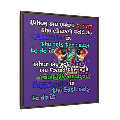 doggystyle - framed canvas art (purple)