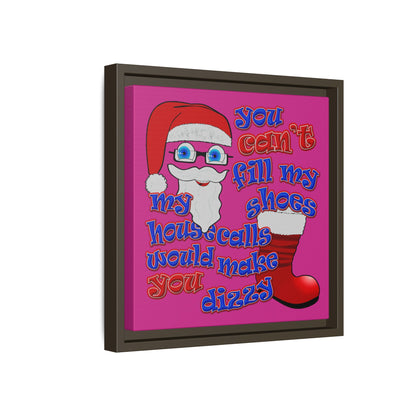 santa's shoes - framed canvas art (pink)