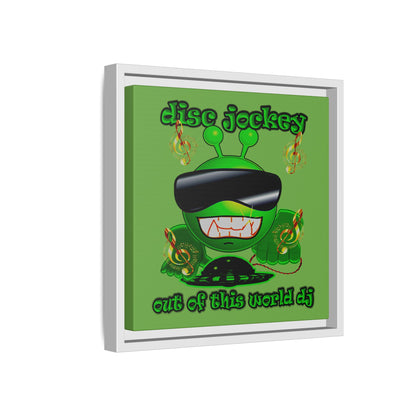 disc jockey - framed canvas art (green)