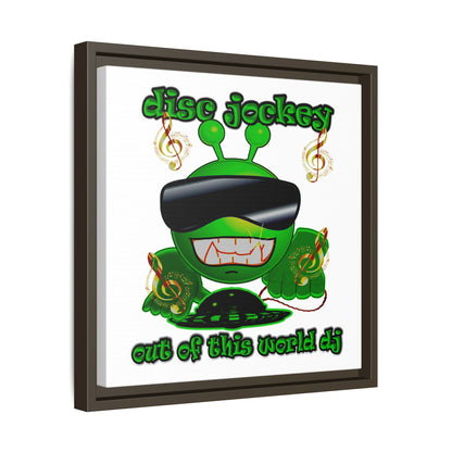 disc jockey - framed canvas art (white)