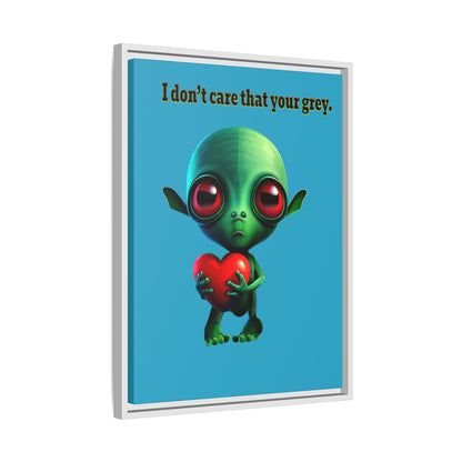 I don't care that your grey - framed canvas art (turquoise)