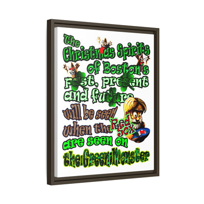 christmas spirits of boston - framed canvas art (white)