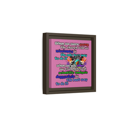 doggystyle - framed canvas art (light pink)