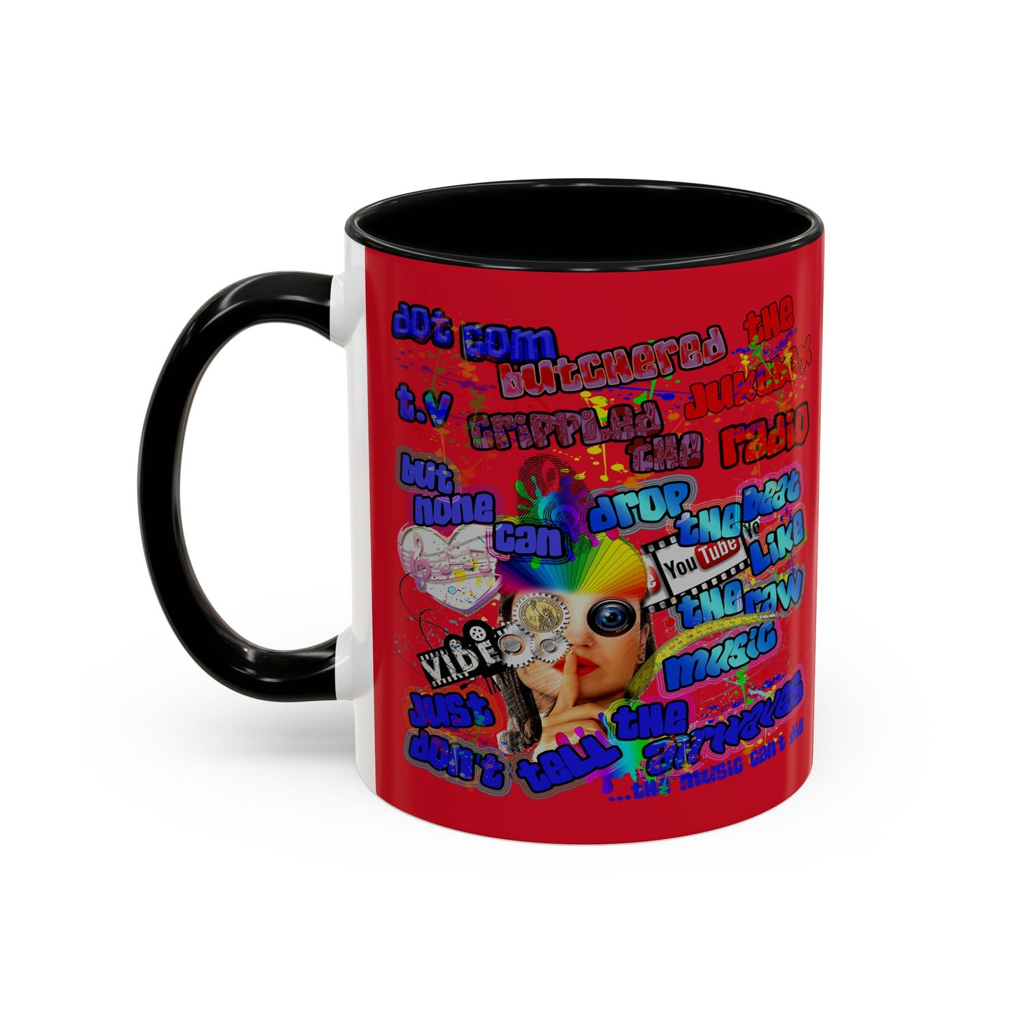 drop the beat - Accent Mug (dark red)
