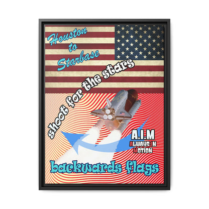 shoot for the stars - framed canvas art (yellow-orange wave)