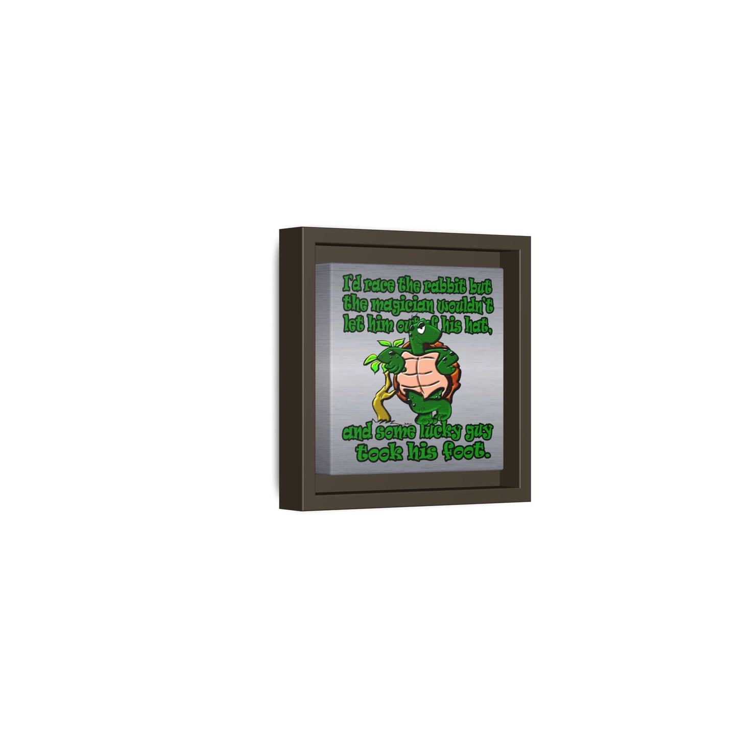 turtle race - framed canvas art (brushed nickel)