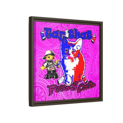 tag that - framed canvas art (pink swirl)