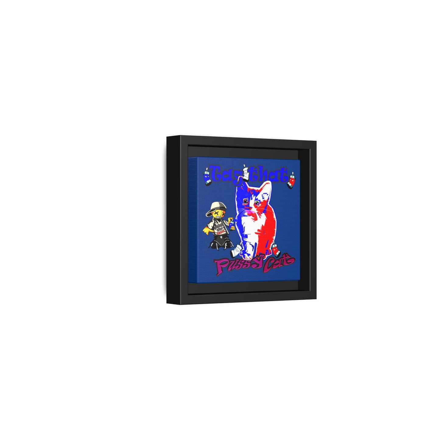 tag that - framed canvas art (dark blue)