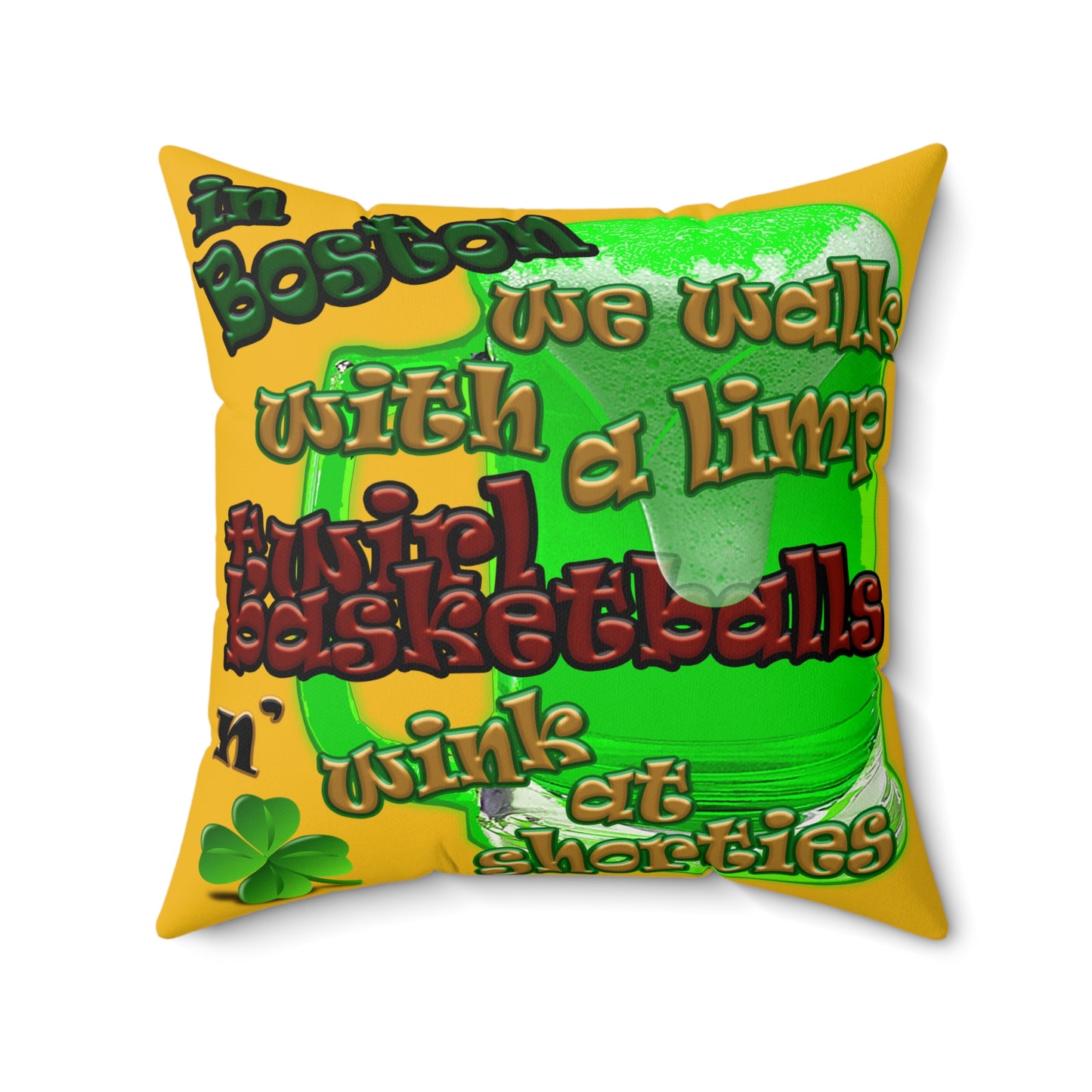 celtics logo - Faux Suede Square Pillow - (yellow)