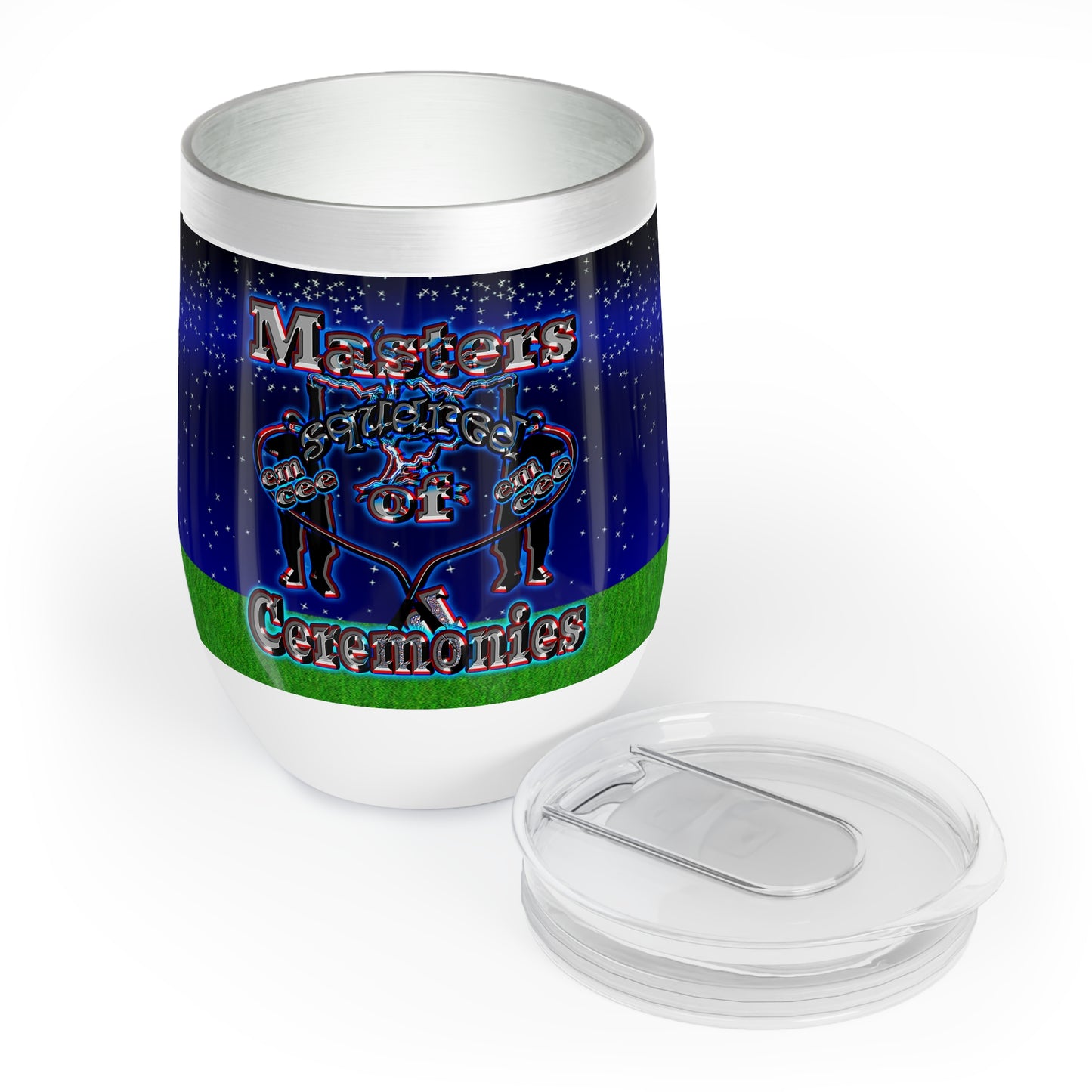 em cee squared - Chill Wine Tumbler ('snoops' background)
