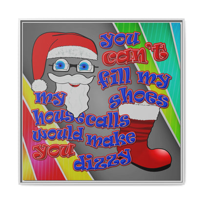 santa's shoes - framed canvas art (rainbow split)