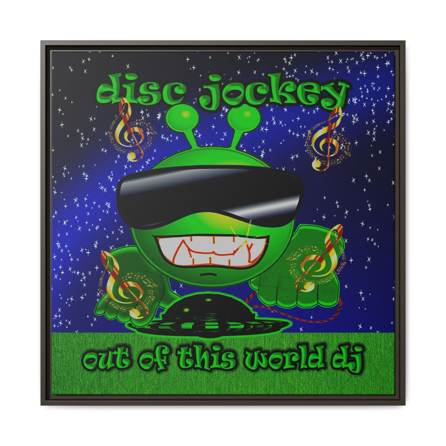disc jockey - framed canvas art ('snoops' background)