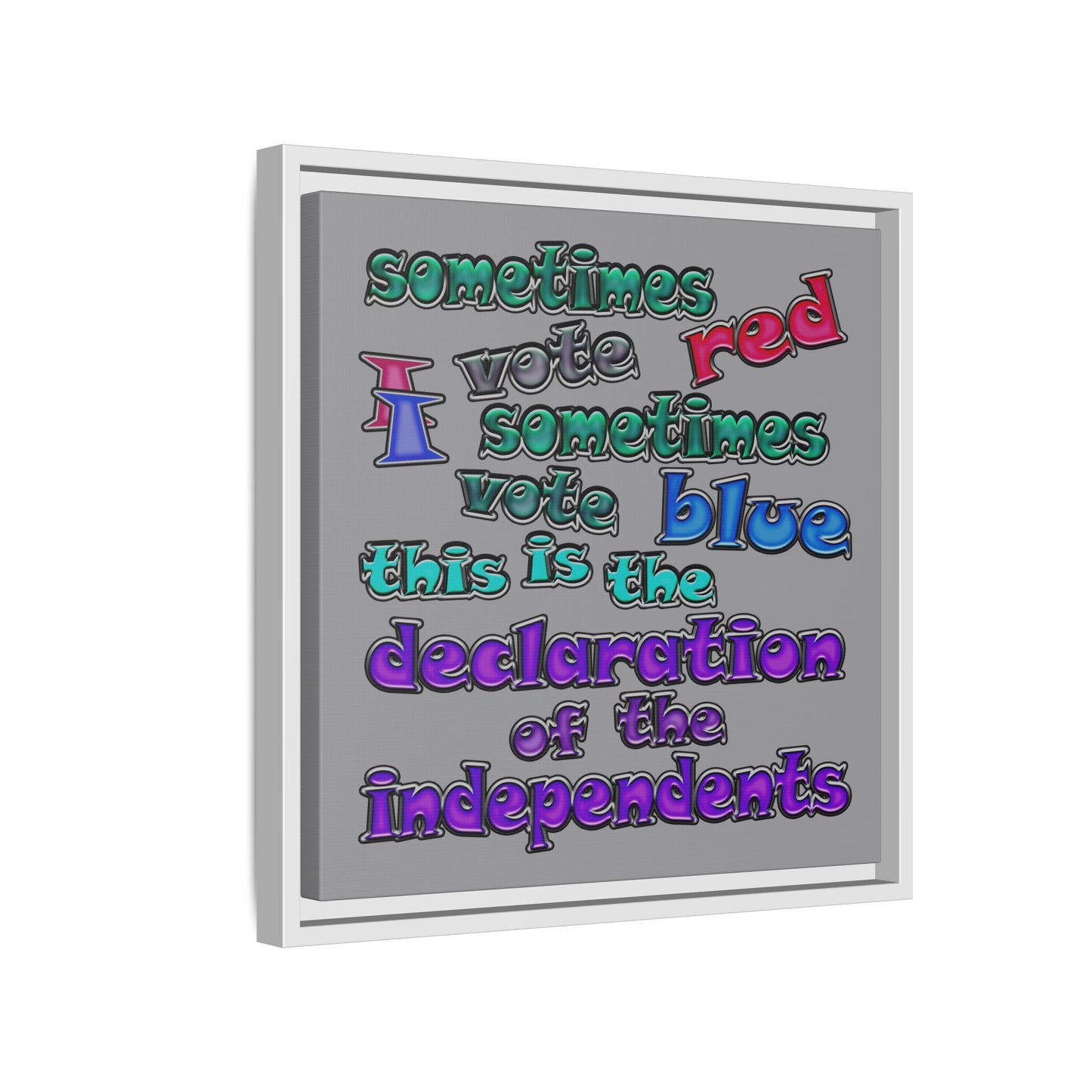 declaration of the independents - framed canvas art (grey)