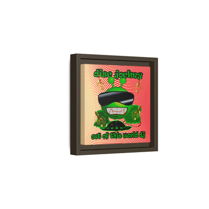 disc jockey - framed canvas art (yellow-orange wave)