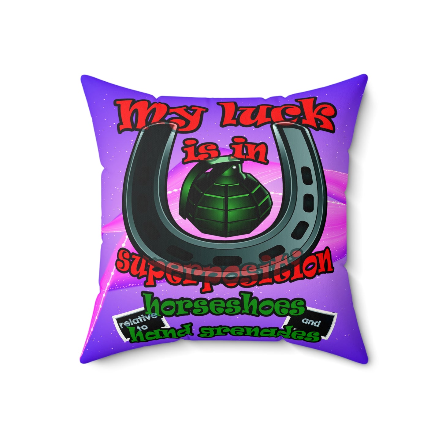 my luck - Faux Suede Square Pillow - (purple-pink wave)