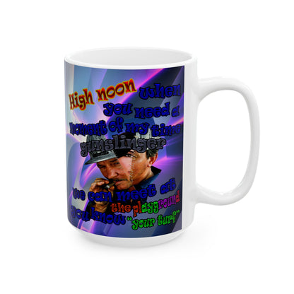 high noon - White Mug (grey-pink wave)