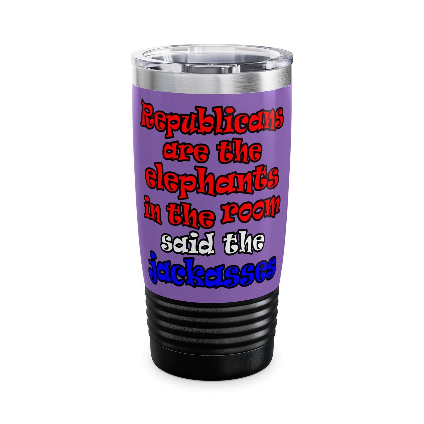 donkeys and elephants - Ringneck Tumbler, 20oz (light purple)
